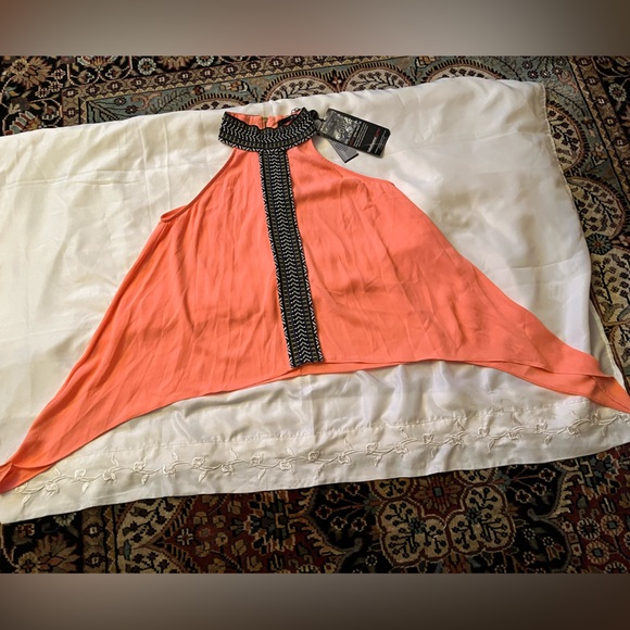 Seduce Tribal Halter Trapeze Orange Top in Size 6 - Picture 3 of 4